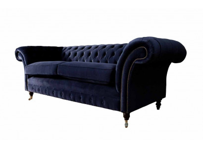 Canapé trois places Chesterfield en tissu de design rembourré, canapé 3 places, meubles