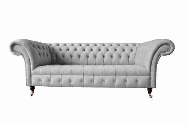 Canapé Chesterfield en textile 3 places gris Canapé Canapé Grand nouveau