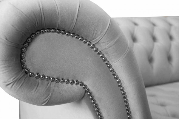 Canapé Chesterfield en textile 3 places gris Canapé Canapé Grand nouveau