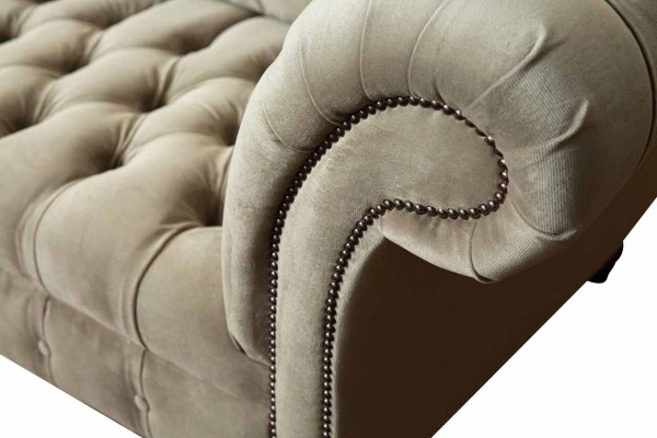 Canapé Chesterfield 3 places Tissu Canapés Canapés Canapé Trois places Gris nouveau