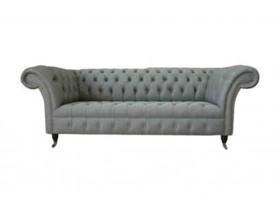 Canapé 3 places en tissu moderne de luxe gris Chesterfield Trois places nouveau