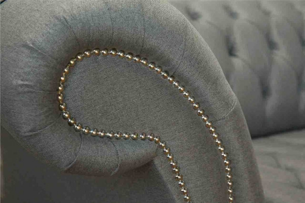 Canapé 3 places en tissu moderne de luxe gris Chesterfield Trois places nouveau