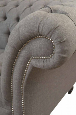 Chesterfield 3 places canapé rembourré Canapé Canapés Textile Style moderne gris