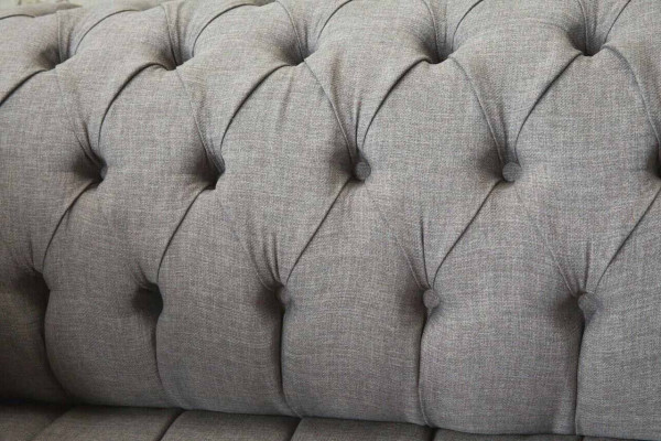 Chesterfield 3 places canapé rembourré Canapé Canapés Textile Style moderne gris