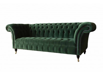 Canapé design 3 places Chesterfield rembourré en tissu pour salon