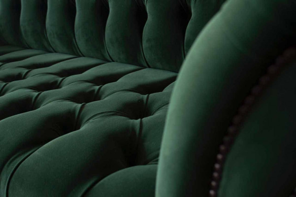 Canapé design 3 places Chesterfield rembourré en tissu pour salon
