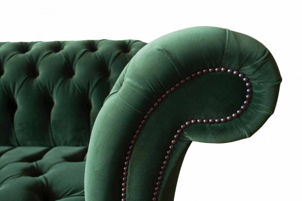 Canapé design 3 places Chesterfield rembourré en tissu pour salon