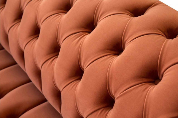 Canapé 3 places Chesterfield de luxe en tissu d'ameublement neuf