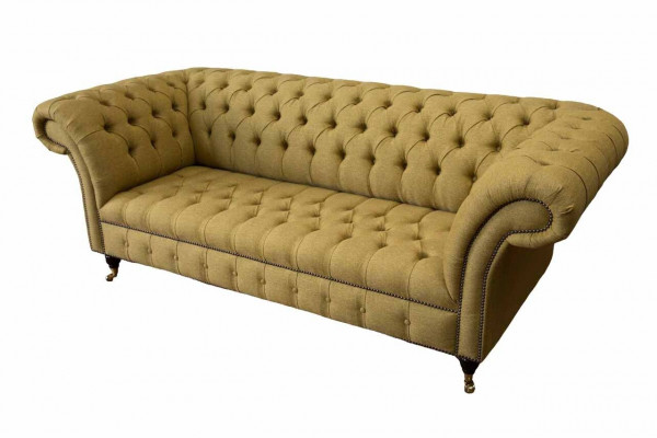 Chesterfield Trois places Canapé de luxe 3 places Conception de siège Canapé Mobilier Beige
