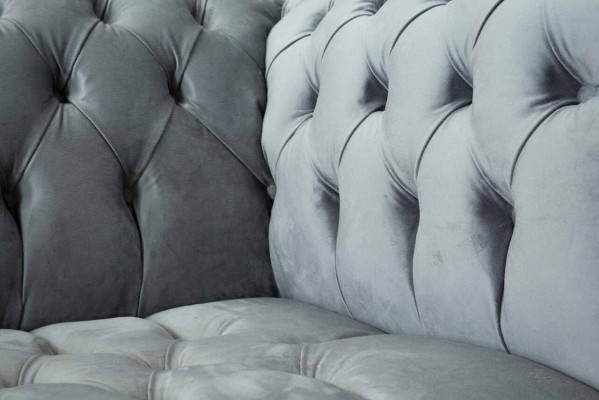 Canapé 3 places en tissu Canapés Canapé Chesterfield Gris Trois places