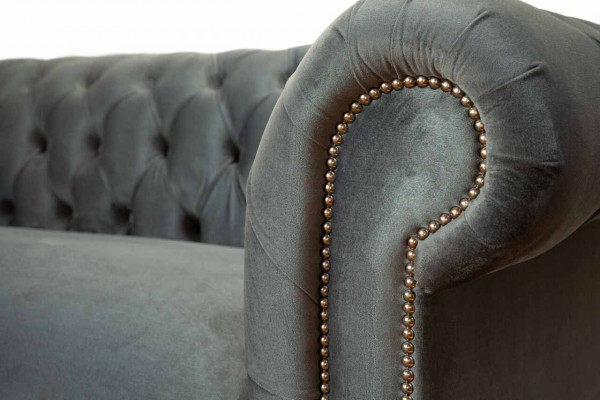 Canapé 3 places Chesterfield en tissu, design de meuble de luxe pour salon