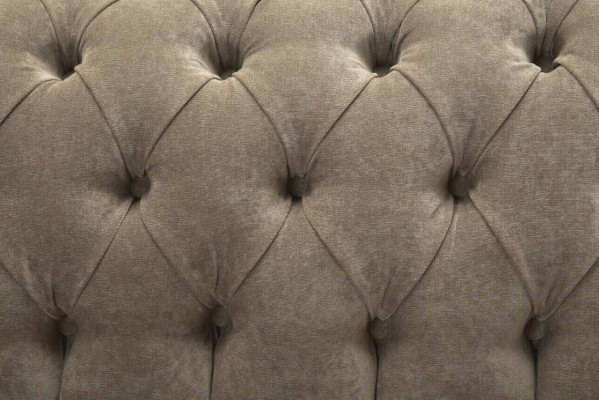 Canapé Chesterfield trois places Sofa 3 places Tissu gris Salon de luxe