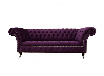 Canapé Chesterfield violet 3 places Canapé designer Chesterfield Tissu textile