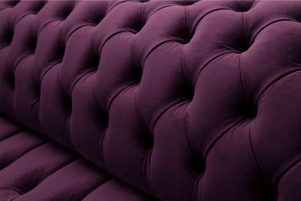 Canapé Chesterfield violet 3 places Canapé designer Chesterfield Tissu textile
