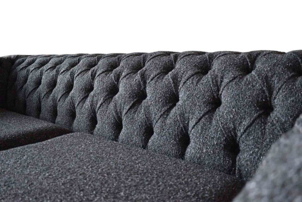 Canapé design en textile gris 3 places Chesterfield gris Sofas Rembourrés