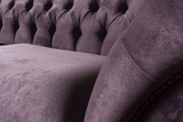 Canapé 3 places en tissu Chesterfield Violet pour salon