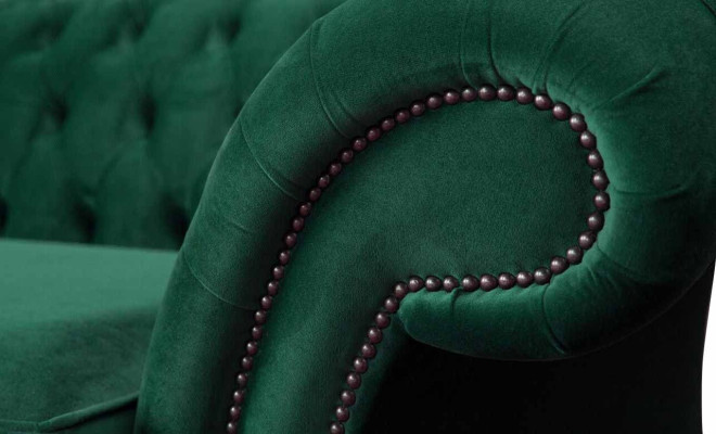 Canapé 3 places Vert Canapé Style Luxe Design de salon Chesterfield neuf