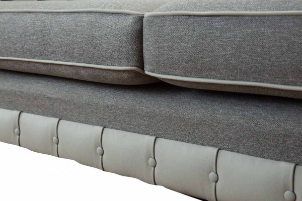 Canapé 3 places en cuir Meubles Canapés Tissu Gris Canapé Rembourré Trois Places nouveau