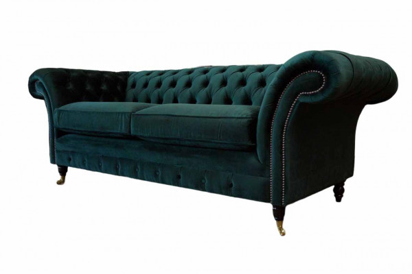 Chesterfield rembourrage 3 places Canapés en tissu Canapé Trois places Canapé en velours