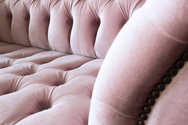 Canapé Chesterfield 2 places en tissu de siège rembourré Design de canapés
