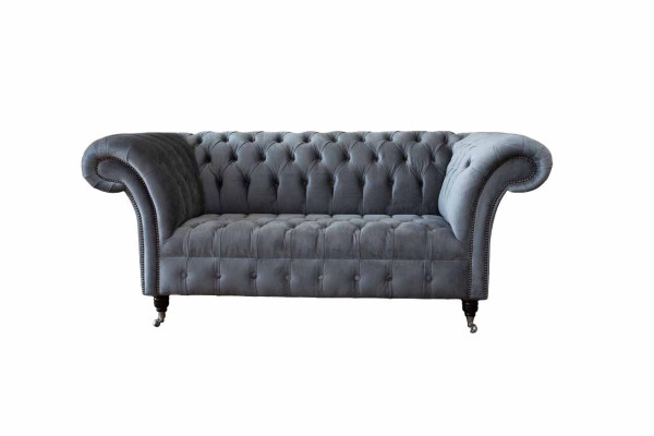 Canapé Chesterfield 3 places Canapé de luxe Canapé Salon Canapés gris Tissu Canapé