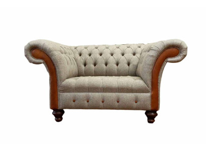 Canapé Chesterfield Rembourrage 1,5 places Canapés Classiques 1 place Gris neuf