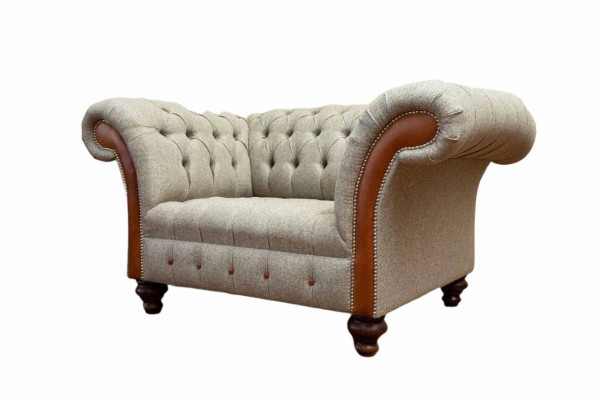Canapé Chesterfield Rembourrage 1,5 places Canapés Classiques 1 place Gris neuf