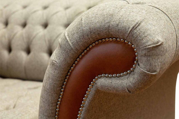 Canapé Chesterfield Rembourrage 1,5 places Canapés Classiques 1 place Gris neuf