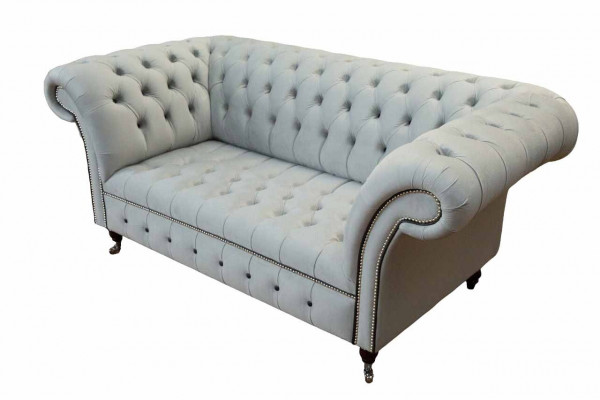 Canapé Chesterfield Deux Places Gris en Cuir.getContentPane()Sofas.