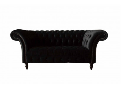 Canapé designer 2 places Chesterfield en tissu de luxe textile