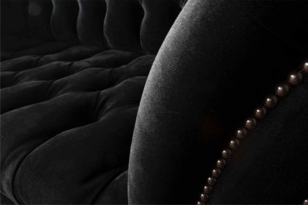 Canapé designer 2 places Chesterfield en tissu de luxe textile