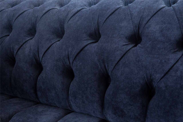 Canapé Chesterfield design 2 places revêtement bleu canapés neufs