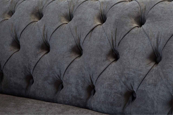 Canapé Chesterfield 2 places en tissu d'ameublement Design Luxe Canapés Textiles