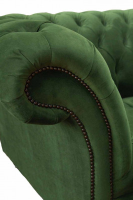 Chesterfield Mobilier de bureau Siège Canapé 2 places Textile Vert