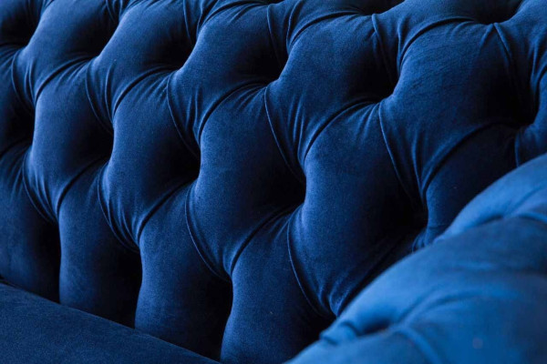 Mobilier de bureau Chesterfield Siège Canapé 2 places Tissu Bleu