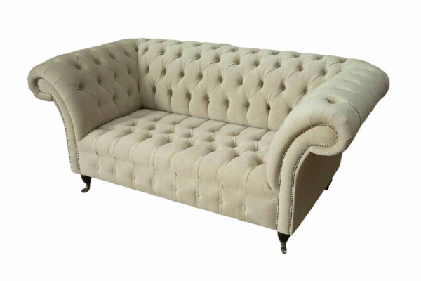 Canapé 2 places en tissu textile de luxe Chesterfield nouveau