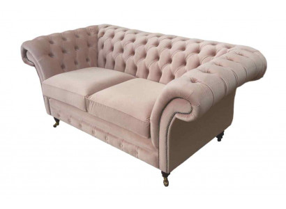 Canapé 2 places Canapé Tissu Chesterfield Salon Design Nouveau