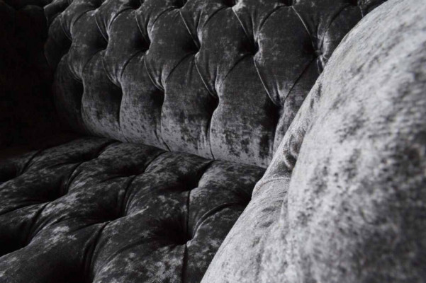 Design Chesterfield Fauteuil en tissu Canapé 1,5 places Salon de tapisserie neuf