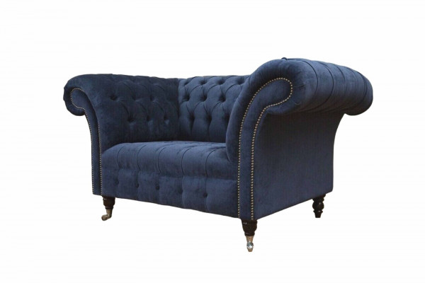 Chesterfield Sofa 1,5 places Canapés designer Canapé Tissu Tapisserie Textile