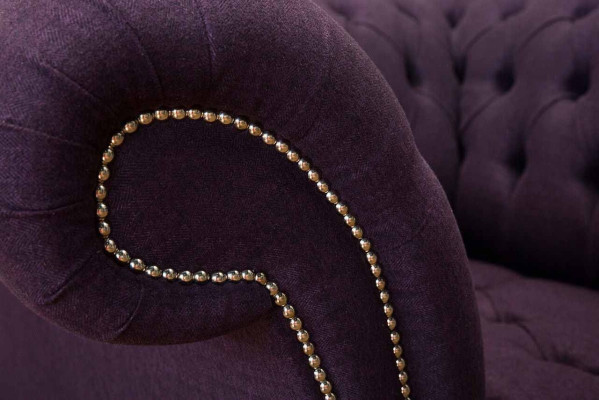Fauteuil une place de luxe 1 siège Siège Design Textile Tissu Violet Chesterfield