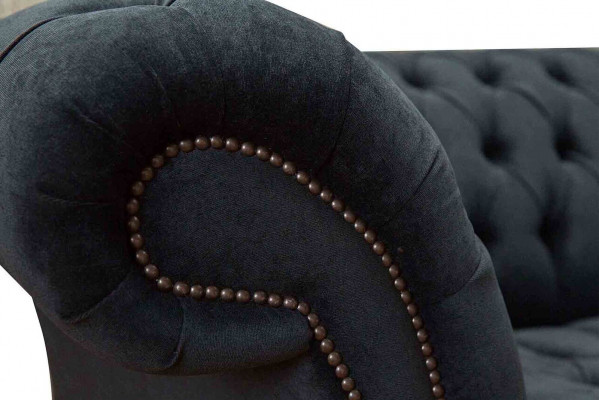 Canapé Chesterfield Design Fauteuil Rembourrage Textile de Luxe 1 Place