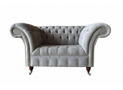 Gris Chesterfield Wing Chairs Gris Fauteuil Canapé Tissu Canapé Salon