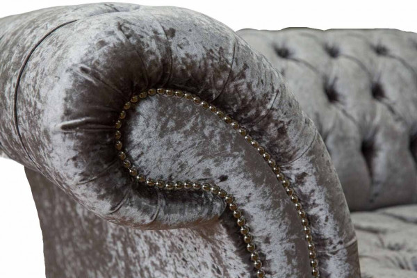 Fauteuil Chesterfield Design Canapé Chesterfield en Tissu Argent