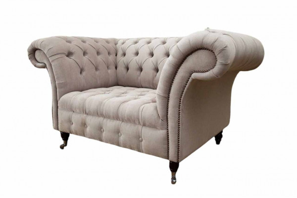 Chesterfield Fauteuil en tissu rembourré 1 place Canapés Design Canapés en tissu de luxe