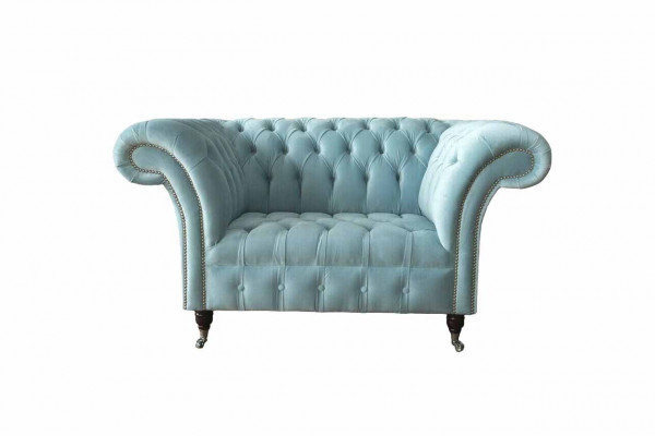 Fauteuil Chesterfield Turquoise Canapé Rembourré 1 place Design Rembourrage neuf