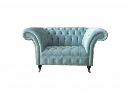 Fauteuil Chesterfield Turquoise Canapé Rembourré 1 place Design Rembourrage neuf