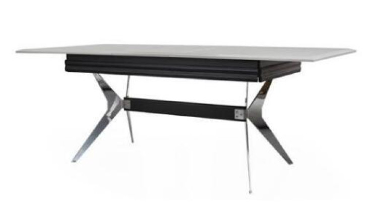 Zone repas Salle à manger Table à manger Chaises Table Moderne 7 pièces Noire Extensible