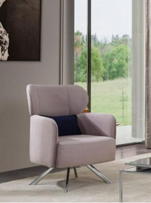 Fauteuil Fauteuil à oreilles Fauteuil cocktail Siège Design moderne en tissu gris