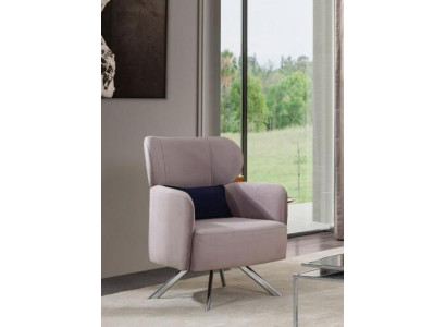 Fauteuil Fauteuil à oreilles Fauteuil cocktail Siège Design moderne en tissu gris