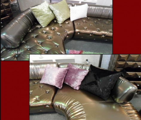 Canapé d'angle Chesterfield en forme de U en or de luxe paysage de vie canapé-réunion en coin